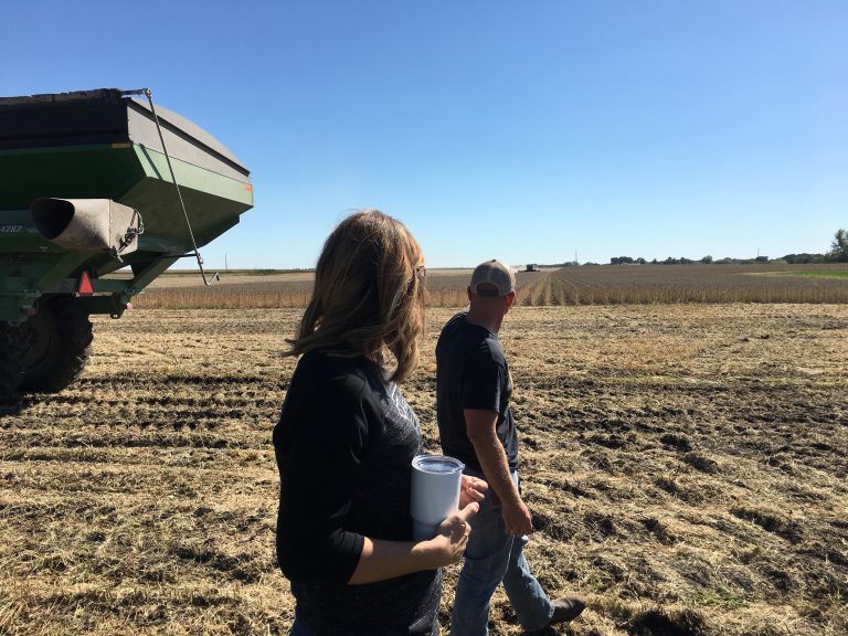 Kenney family farm in Nevada, Iowa during harvest time.