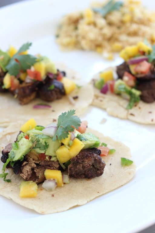 Liver Tacos with Avocado Mango Salsa in homemade tortillas for Chopped challenge.