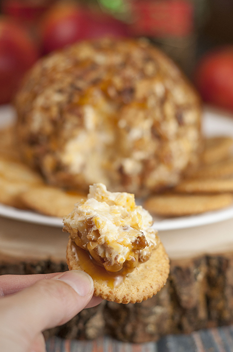 Quick and easy Caramel Apple Cheese Ball recipe works for a holiday appetizer idea, snack OR fall dessert! This sweet and salty treat would be perfect for a potluck or New Year's Eve party. 