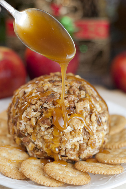 Quick and easy Caramel Apple Cheese Ball recipe works for a holiday appetizer idea, snack OR dessert! This sweet and salty treat would be perfect for a potluck or party. 