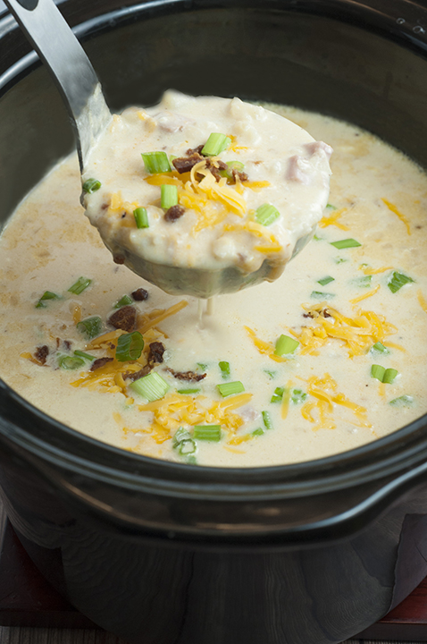 Crock Pot Loaded Bacon Baked Potato Soup Wishes And Dishes