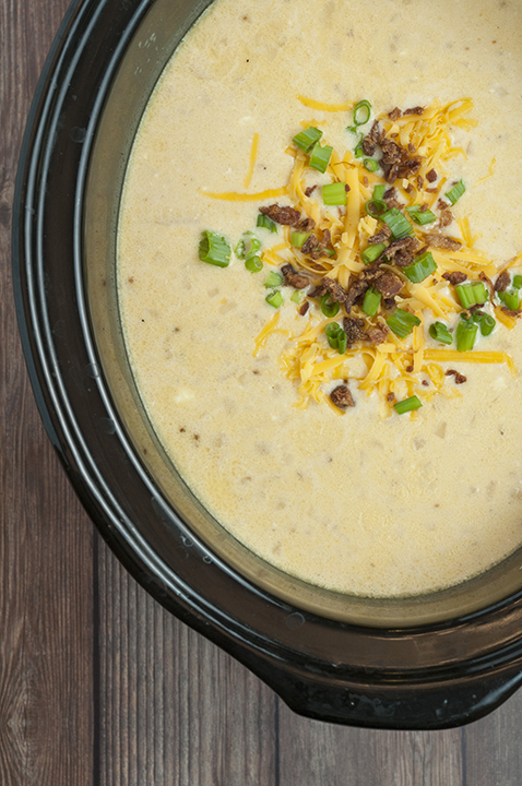 Crock Pot Loaded Bacon Baked Potato Soup  Wishes and Dishes