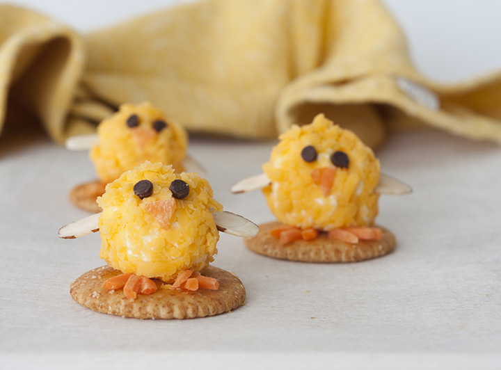 Baby Chick Bacon Mini Cheese Balls recipe would be the cutest addition to your holiday table for an Easter appetizer idea or a fun snack idea! They are so easy to make and perfect for adults and kids to eat on the Easter holiday.