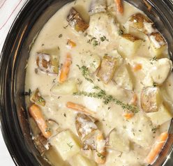 This extremely easy recipe for Crock Pot Creamy Ranch Chicken and Potatoes is the best comfort food meal, easy enough to cook for dinner guests, and will leave your house smelling divine!