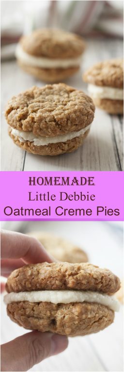 This easy copycat recipe for Little Debbie's Homemade Oatmeal Creme Pies are soft-baked, thick, and chewy, with a creamy center and taste even better than the store-bought cookie pies! Perfect cookie recipe for a bake sale, Christmas cookie, or dessert idea for Mother's Day!