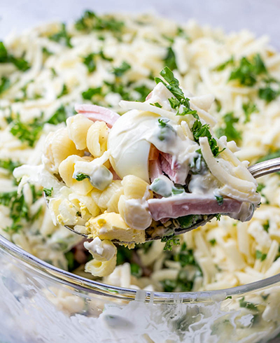 Gorgeous Make-Ahead Eight Layer Salad recipe for the most foolproof, colorful salad great for entertaining, potlucks, or summer picnic side dish idea! It is so easy and you can make it ahead of time for a party.