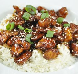 Baked Honey Sesame Chicken recipe is better than Chinese take-out and is perfect when you want great tasting Chinese food without all of the fat from the deep frying!