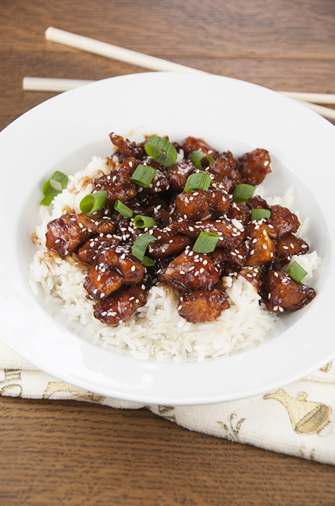 Easy Baked Honey Sesame Chicken recipe is better than P.F. Changs and Chinese take-out and is perfect when you want great tasting Chinese food without all of the fat from the oil and deep frying!