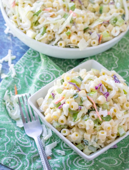Macaroni Coleslaw Salad Wishes and Dishes