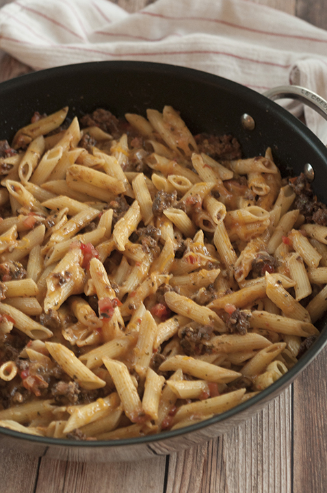 Cheesy Taco Pasta is an easy dinner idea with ingredients you most likely already have in your kitchen! This recipe is my go-to meal when I don't know what else to make!