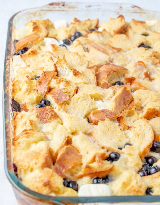 Overnight Blueberry French Toast Casserole Wishes and Dishes