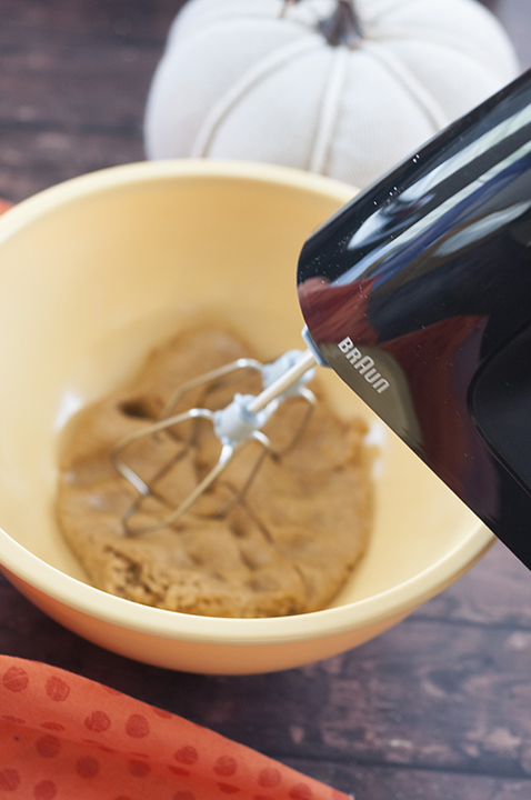 Soft, fluffy Pumpkin Snickerdoodles made with the new high-powered Braun MultiMix 5 hand mixer.