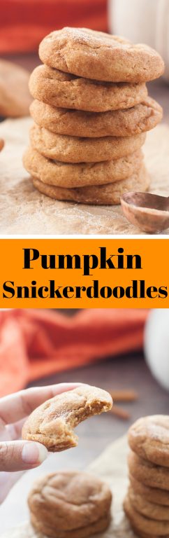 Soft, fluffy Pumpkin Snickerdoodles are a great fall treat, easy holiday dessert, simple Christmas cookie, and one of the most delicious pumpkin cookie recipes you'll ever taste!