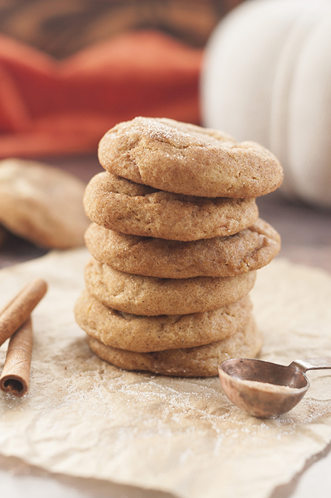 Soft, fluffy Pumpkin Snickerdoodles are a great fall treat and one of the most delicious pumpkin cookie recipes you'll ever taste!