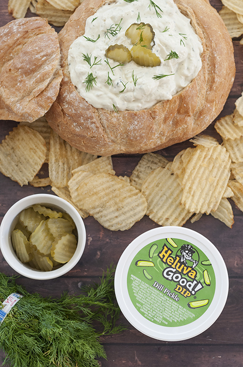 Dill Pickle Dip is a quick and easy snack or appetizer recipe for the holidays, potluck, gathering with friends, movie night, or any occasion!