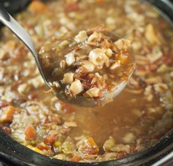 A copy-cat recipe of Carrabba’s Italian Grill, this slow Cooker Sicilian Chicken Soup is a hearty comfort food Italian soup recipe for the fall and winter! You will love it because it's made right in the crock pot, loaded with vegetables and pasta!