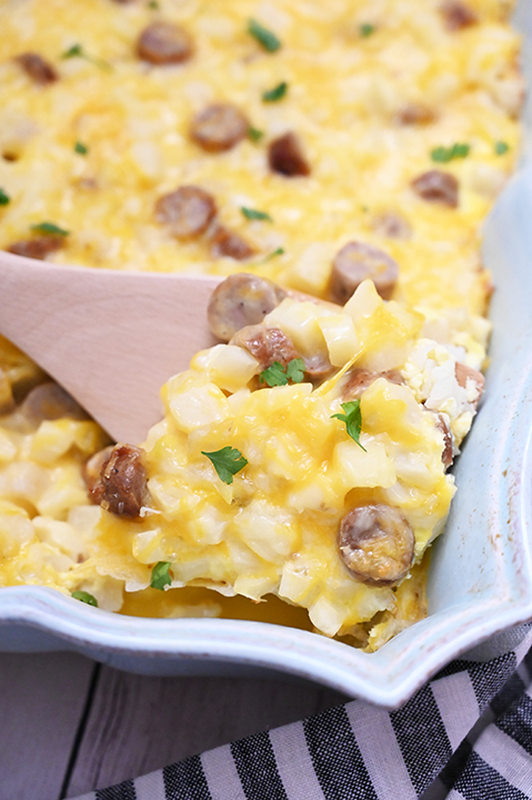 Cheesy Potato Sausage Breakfast Casserole Wishes And Dishes