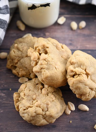 Easy thick & Chewy Bakery Style Double Peanut Butter Cookies with the perfect gooey center will be the only peanut butter cookie recipe you will ever need! It's guaranteed to be a crowd-please among your family and friends.