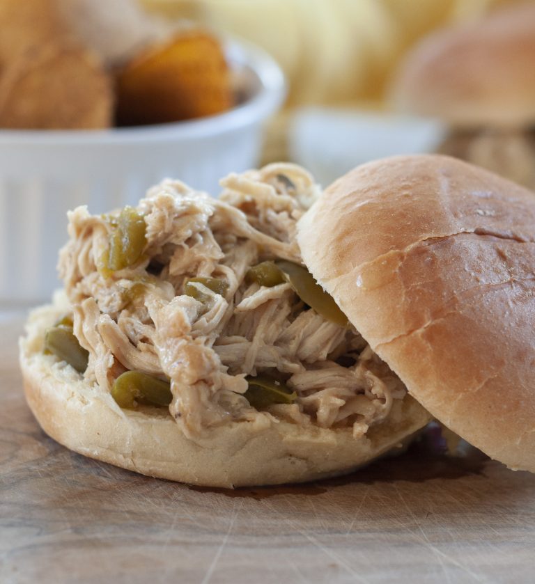 Crock Pot Pulled Cheesesteak Chicken