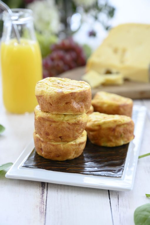These Easy Mini Sausage, Spinach and Jarlsberg Cheese Frittatas are a fun change-of-pace breakfast recipe or on-the-go snack idea packed full of protein! 