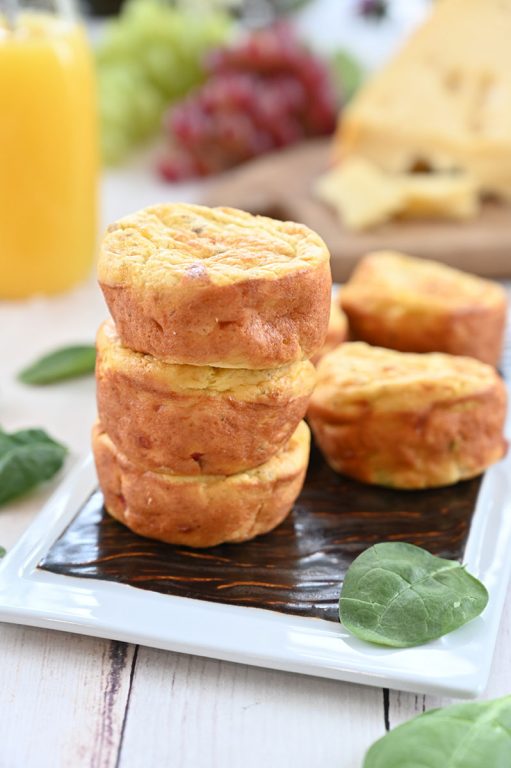 These Mini Sausage, Spinach and Cheese Frittatas are a fun change-of-pace breakfast recipe or on-the-go snack idea packed full of protein! 