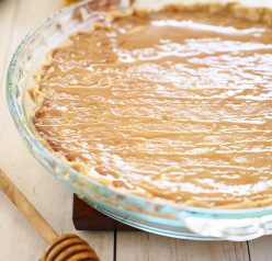 Beyond simple Salted Honey Pie recipe is an inviting sweet and salty flavored dessert with an irresistible custard filling, perfect flakey pie crust, and is absolutely delectable!