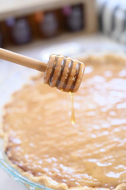 Beyond simple Salted Honey Pie recipe is an inviting sweet and salty flavored dessert with an irresistible custard filling, perfect flakey and buttery pie crust, and is absolutely delectable!