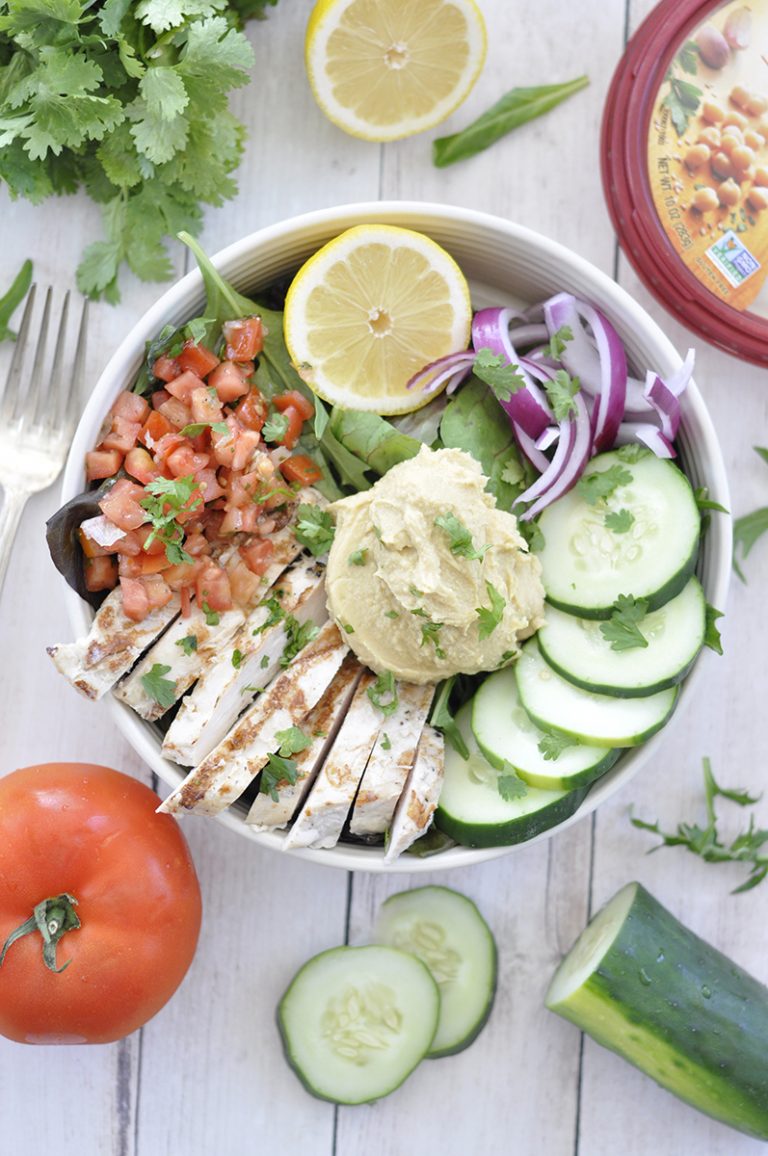 Power Chicken Hummus Bowl Wishes and Dishes