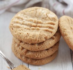 Three Ingredient Peanut Butter Cookies: fast, easy gluten-free dessert recipe you can throw together for company with just a few steps and simple ingredients!