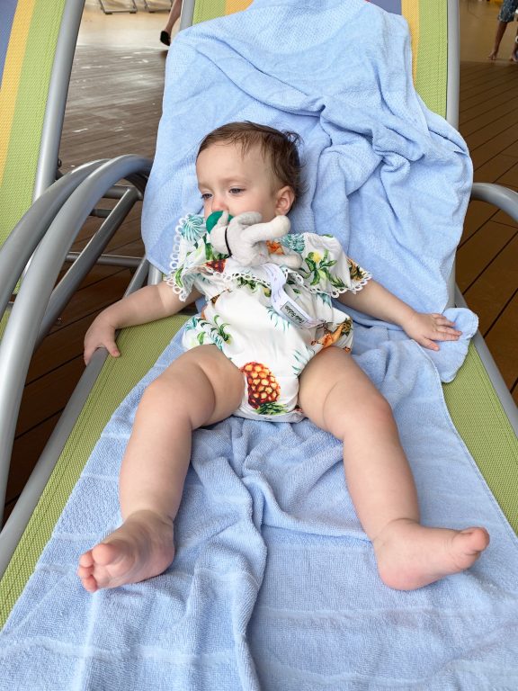 Naps at the pool on board Royal Caribbean Symphony of the Seas caribbean cruise. 