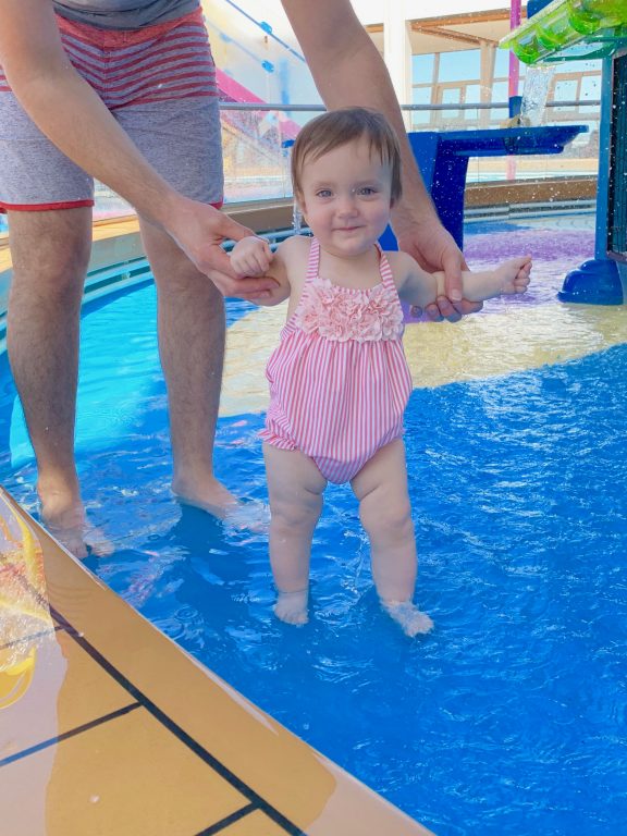 Baby Splash zone pool on board Royal Caribbean Symphony of the Seas cruise. 