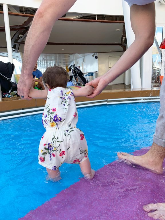 Spashing around in the baby pool during Royal Caribbean Symphony of the Seas caribbean cruise. 