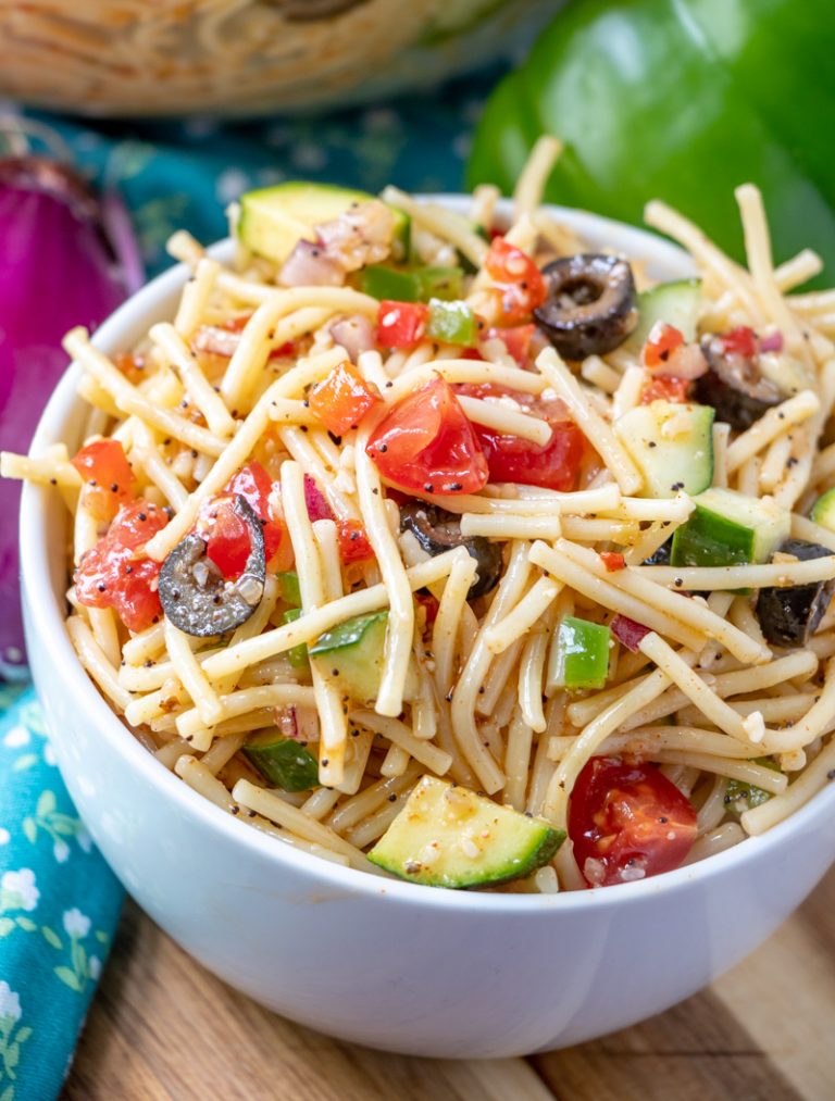 California Spaghetti Salad | Wishes and Dishes