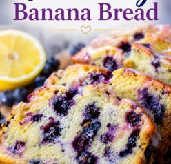 Sliced Blueberry Banana Bread recipe