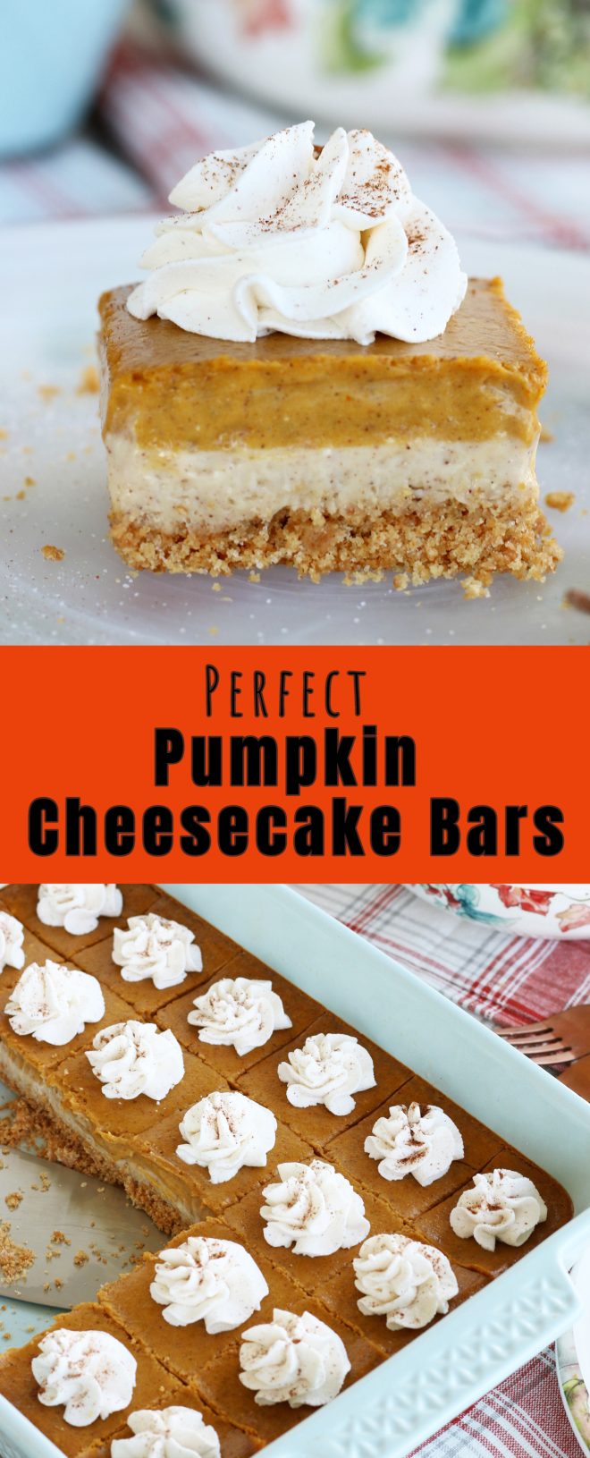 Pumpkin Cheesecake Bars | Wishes and Dishes