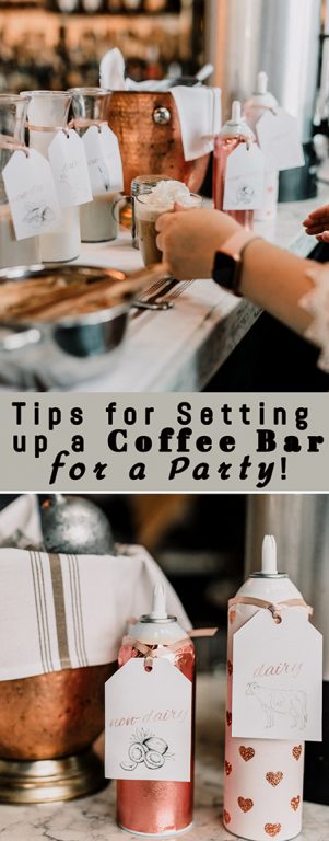 My simple Tips for Setting up a Coffee Bar for your next Party! Invite a few friends over and host a casual coffee bar party right at home or set it up for a large party! 
