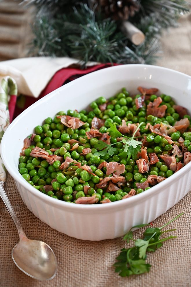 Peas with Prosciutto Wishes and Dishes