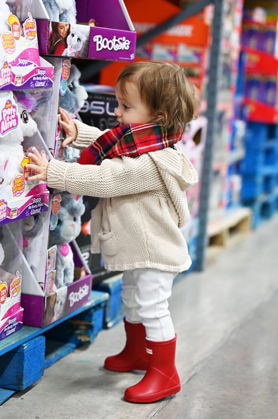 Toddler shopping for toys at BJ's Wholesale Club