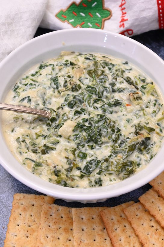 Creamy, frozen Spinach Artichoke dip at BJ's Wholesale club