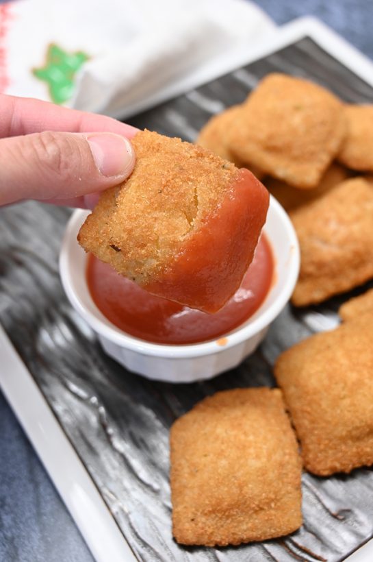 Wellsley Farms Toasted Cheese Ravioli with marinara sauce.