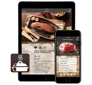 Certified Angus Beef animated Roast Perfect App to help you cook the perfect roast.