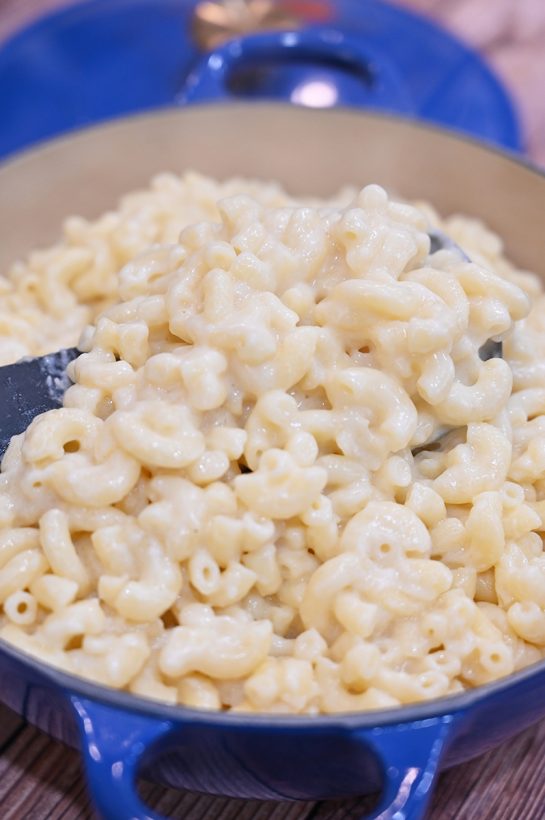 Easy, creamy Stovetop Macaroni & Cheese recipe is a simple way to get dinner on the table when you're short on time. It can also be a party appetizer or potluck idea!