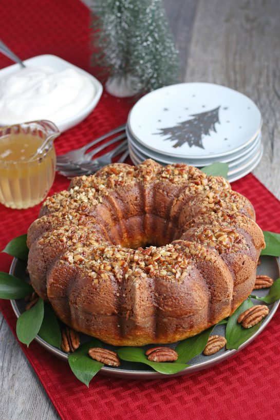 A finished shot of the gorgeous Bacardi rum cake.