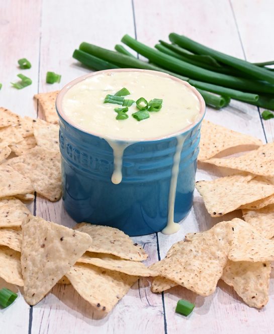 White Queso Dip a creamy cheese dip is the perfect, easy appetizer recipe that contains just 5 ingredients and is ready in under 10 minutes!