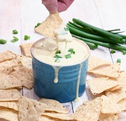 White Queso Dip a creamy cheese dip is the perfect, easy appetizer recipe that contains just 5 ingredients and is ready in 10 minutes!