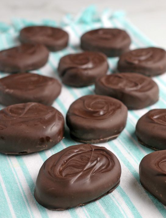 This shot shows the finished recipe for peanut butter eggs looking tasty and ready to be eaten.