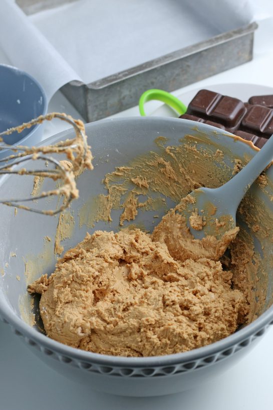 It's going to be difficult to avoid eating this delicious batter for our eggs before they're finished!