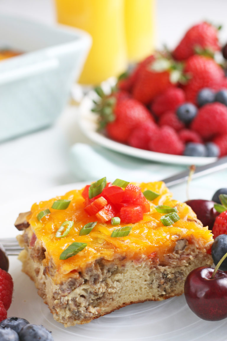 Overnight Breakfast Egg Casserole Wishes and Dishes