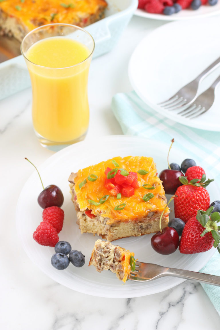 Overnight Breakfast Egg Casserole | Wishes and Dishes