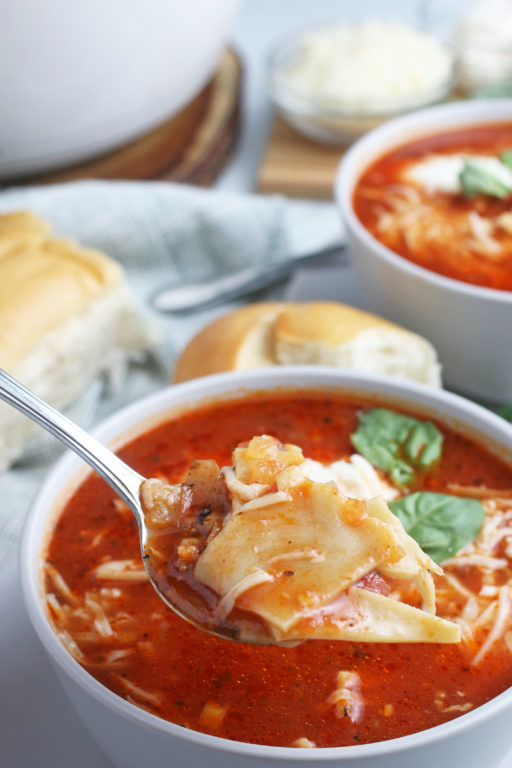 Cheesy Lasagna Soup | Wishes and Dishes